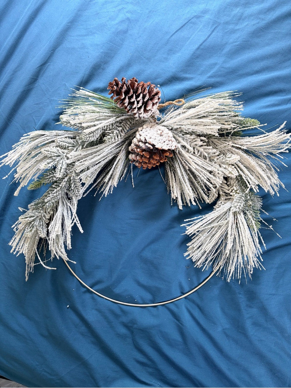 Target 18” Lighted Flocked Pinecone Metal Hoop Christmas Wreath